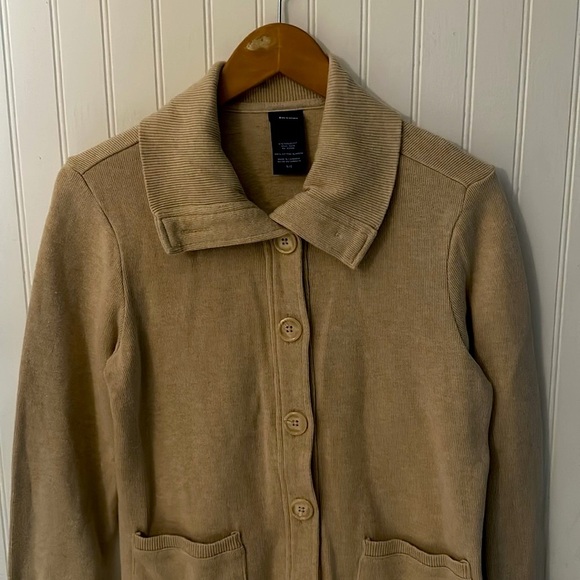 Basic Editions Tan Cardigan sz Small - Picture 3 of 15